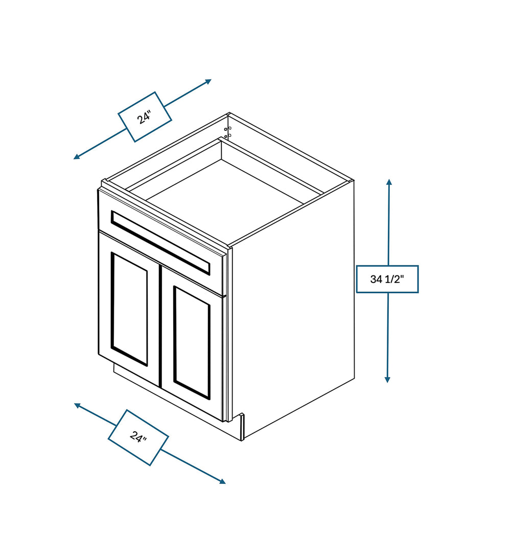 Platinum Grey 24 in. Wide x 24 in. Deep x 34.5 in. Tall - Base Shaker Cabinet