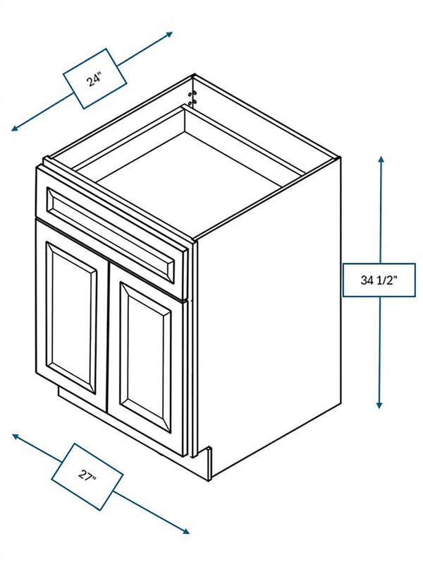 Broad Creek Blue Bevel Shaker 27 in. Base Cabinet