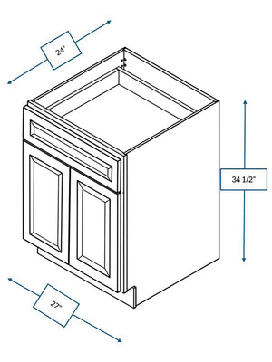 Harbour Town White Bevel Shaker 27 in. Base Cabinet