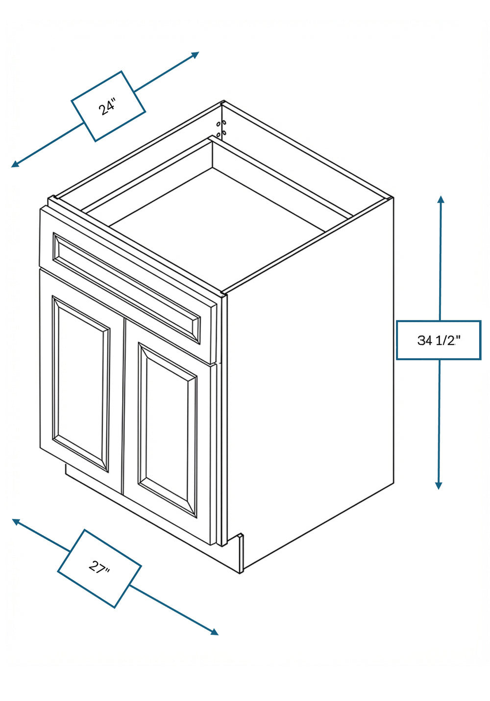 Montpelier Sage Raised Panel 27 in. Base Cabinet