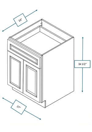 Chalet White Raised Panel 27 in. Base Cabinet