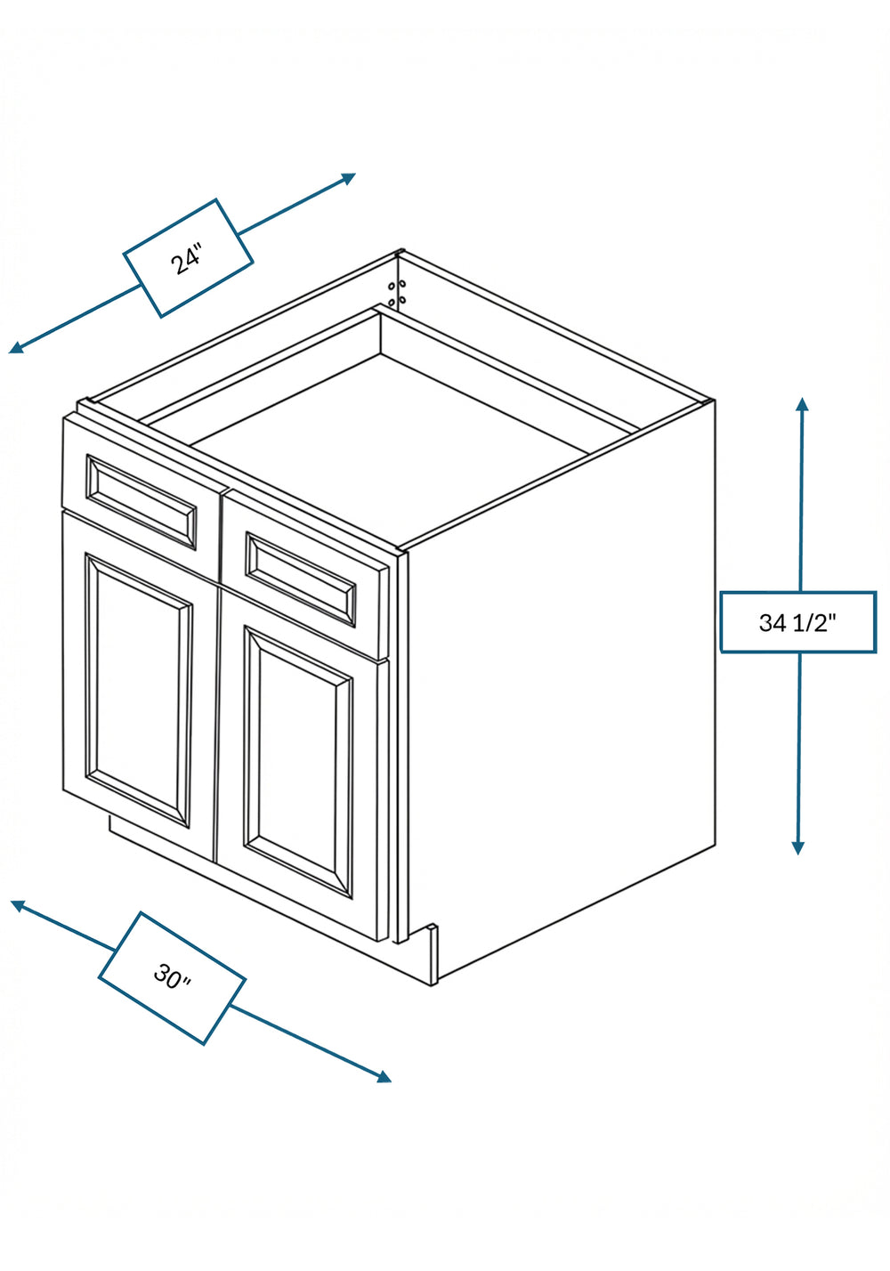 Montpelier Sage Raised Panel 30 in. Base Cabinet