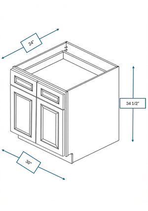 Chalet White Raised Panel 30 in. Base Cabinet