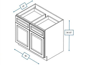 Harbour Town White Bevel Shaker 36 in. Base Cabinet