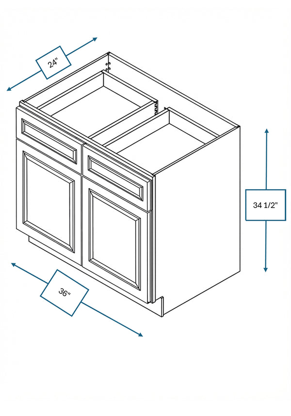 Montpelier Sage Raised Panel 36 in. Base Cabinet