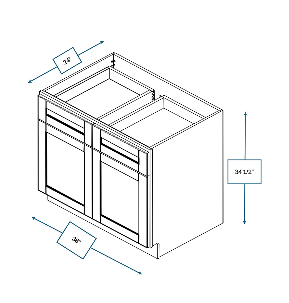 Malibu White Shaker 36 in. Base Cabinet