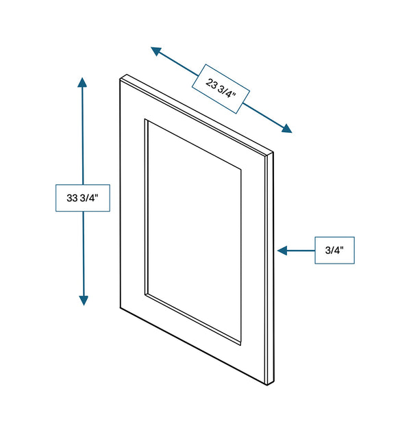 Spring Hill HickoryMalibu White 24 in. Wide x 34.5 in. Tall - Base Panel For Shaker Cabinet
