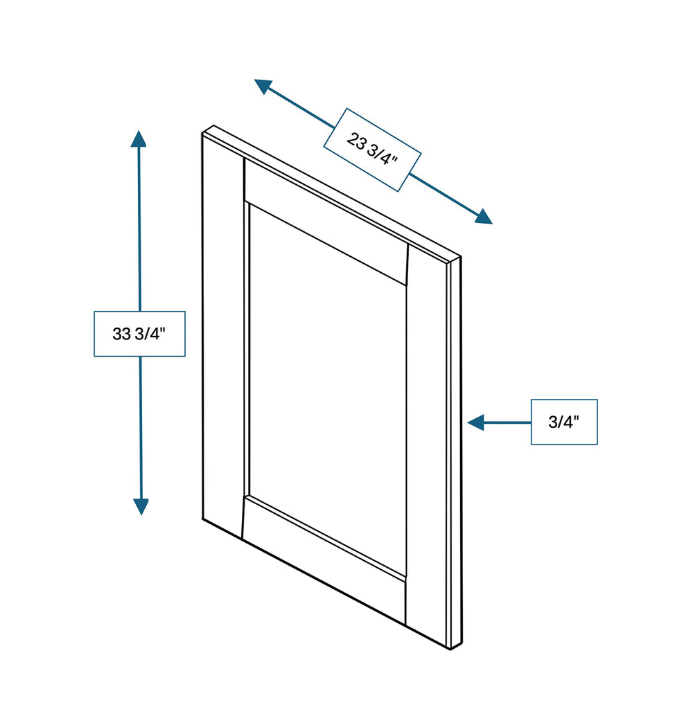 Malibu White 24 in. Wide x 34.5 in. Tall - Base Panel For Shaker Cabinet