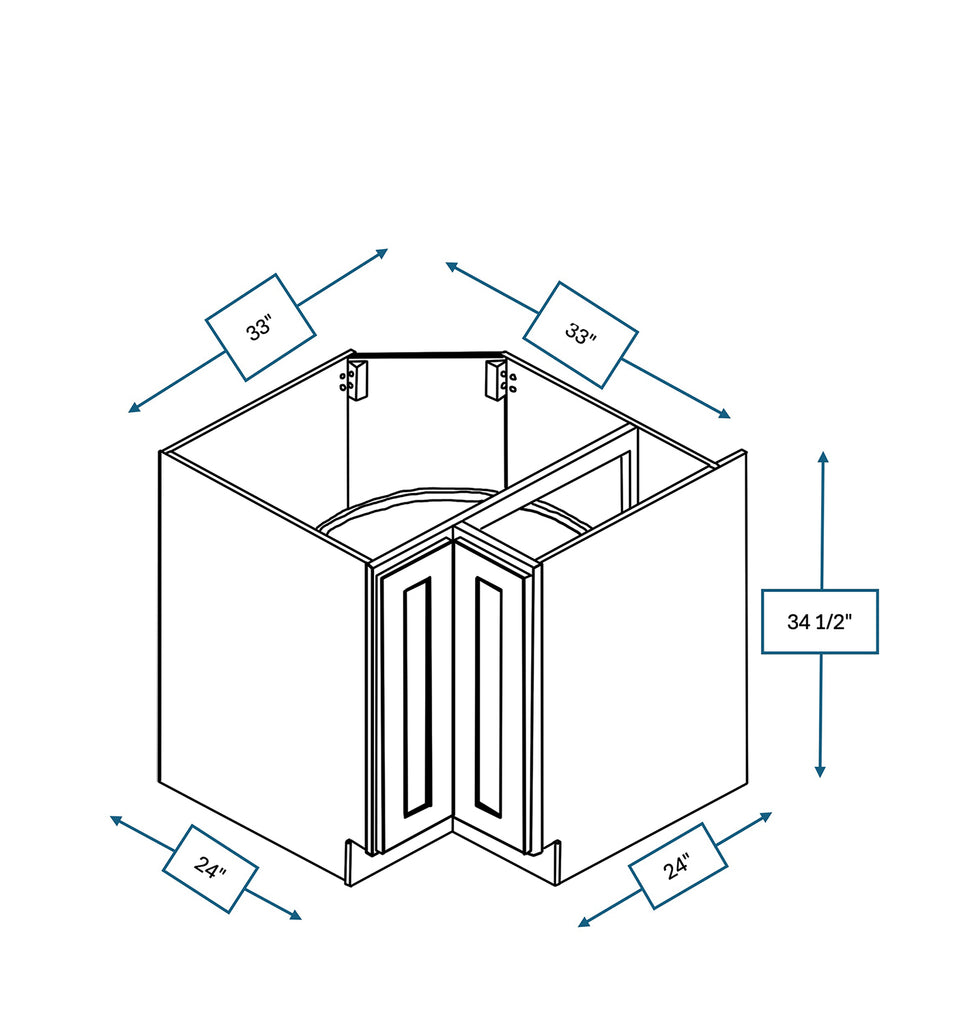 Spring Hill Hickory Shaker 33 in. Lazy Susan Base Cabinet