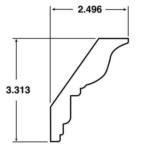 Platinum Grey .7 in. x 2.7 in. x 96 in. - Classic Crown Molding for Shaker Cabinet