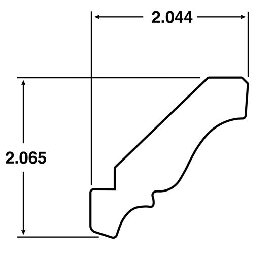 Classic Crown Molding 8 ft. x .7 in. x 2.7 in. White