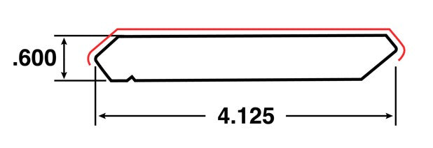 Flat Crown Molding 8 ft x .6 in. x 4.1 in. White