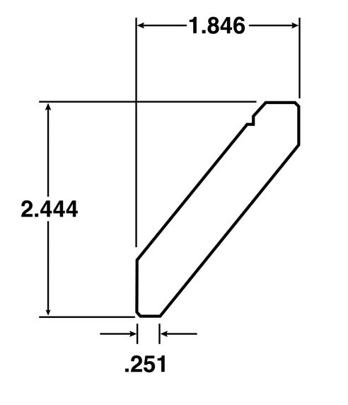 Platinum Grey .6 in. x 3 in. x 96 in. - Flat Crown Molding for Shaker Cabinet