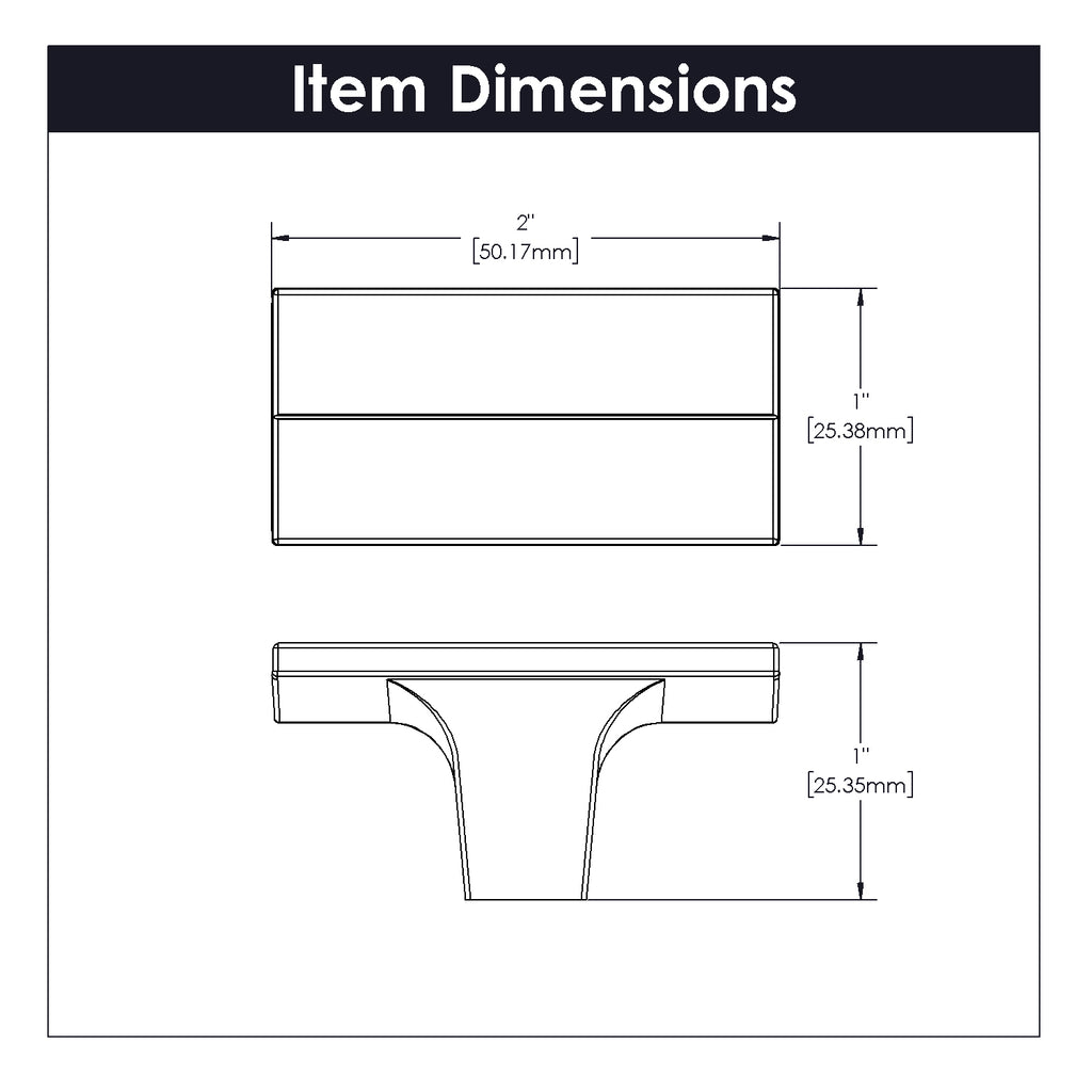 Avenue Knob 2 Inch x 1 Inch Satin Nickel Finish