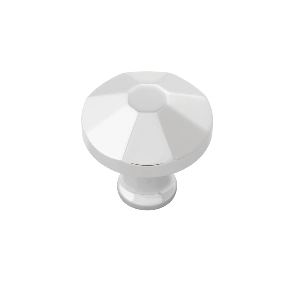 Facette Knob 1-3/8 Inch Diameter Polished Nickel