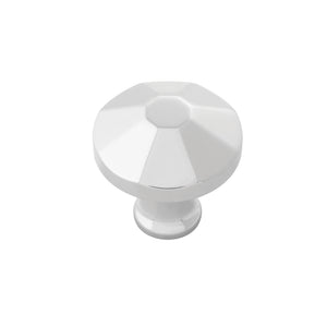 Facette Knob 1-3/8 Inch Diameter Polished Nickel