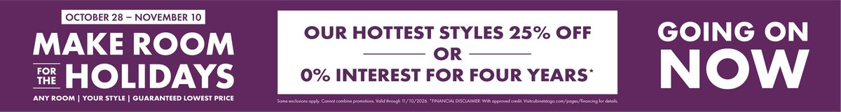 25% Off Our Hottest Style Cabinets!