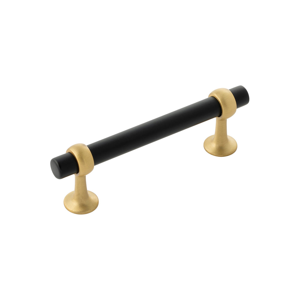 Ostia Pull 3-3/4 Inch (96mm) Center to Center Matte Black and Brushed Golden Brass