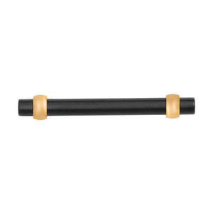 Ostia Pull 3-3/4 Inch (96mm) Center to Center Matte Black and Brushed Golden Brass