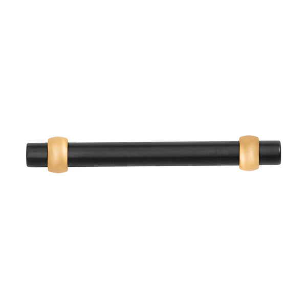 Ostia Pull 3-3/4 Inch (96mm) Center to Center Matte Black and Brushed Golden Brass