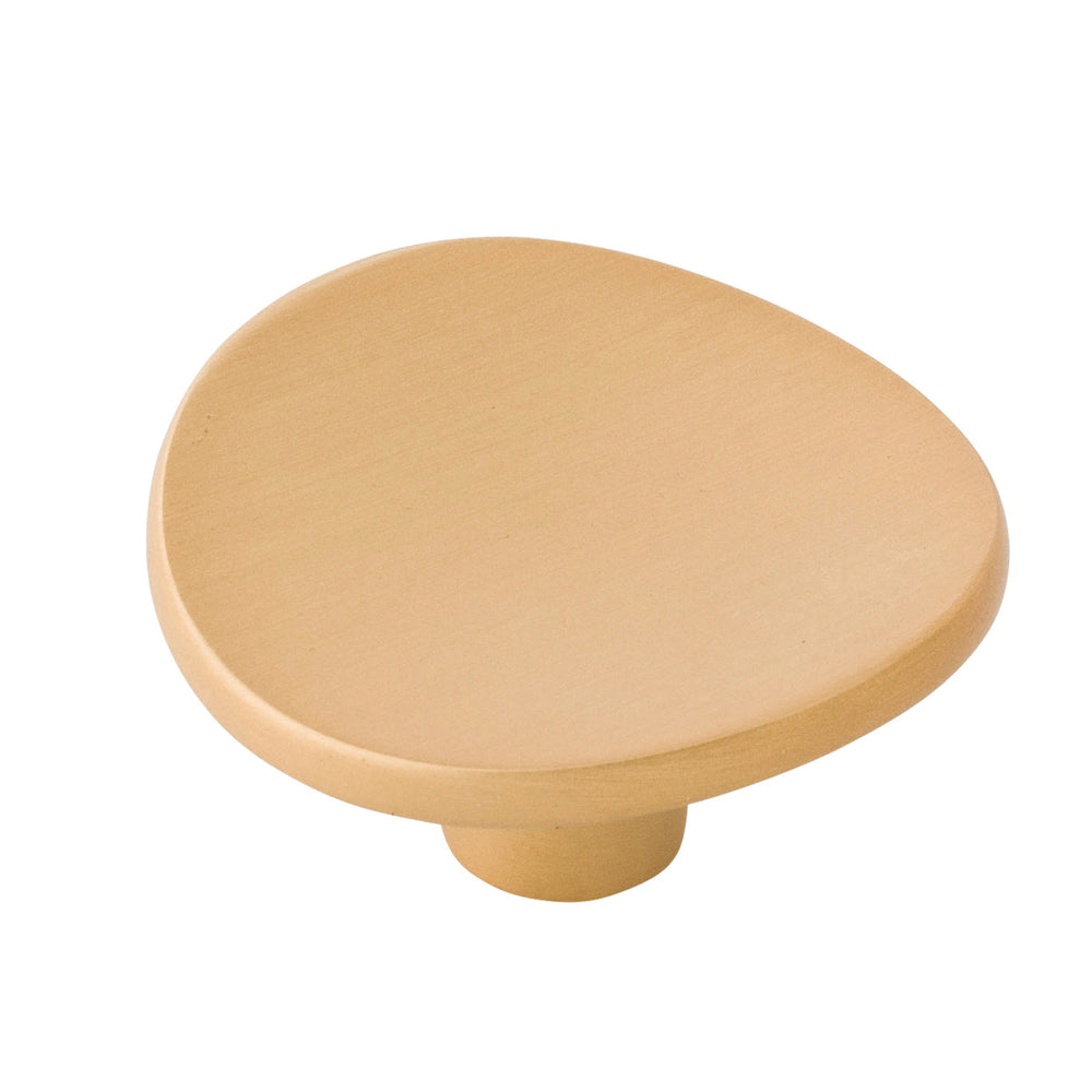 Vale Knob 1-3/4 Inch Diameter Brushed Golden Brass