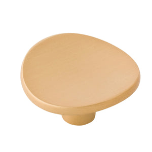 Vale Knob 1-3/4 Inch Diameter Brushed Golden Brass