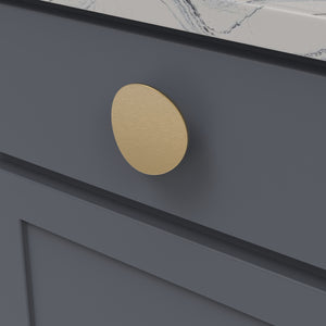 Vale Knob 3 Inch Diameter Brushed Golden Brass