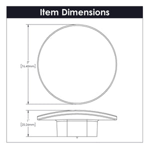 Vale Knob 3 Inch Diameter Brushed Golden Brass