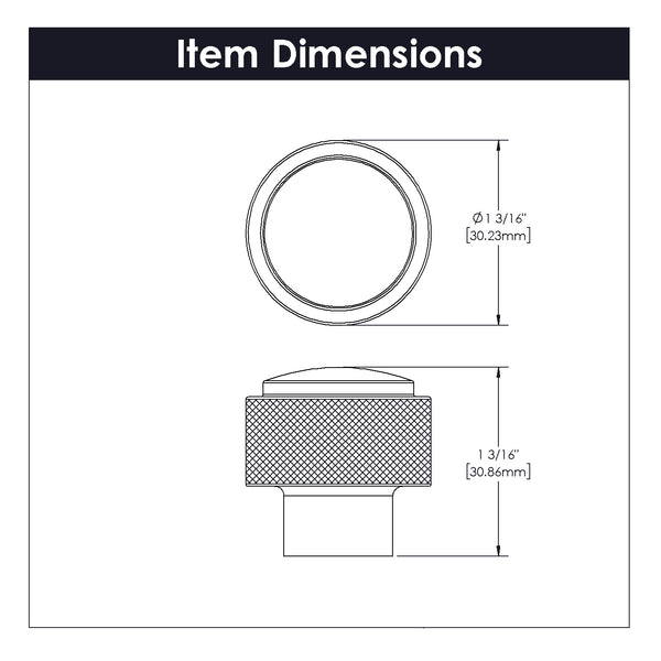 Verge Knob 1-3/16 Inch Diameter Stainless Steel