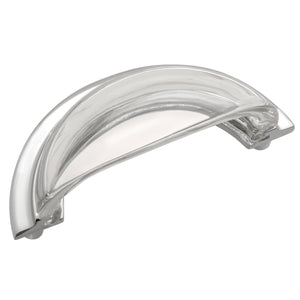 Luster Cup Pull 3 Inch Center to Center Glass with Chrome