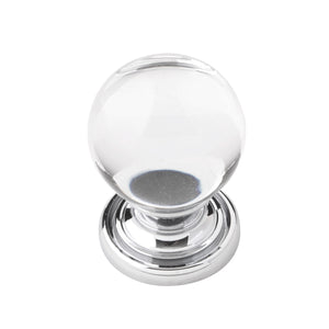 Luster Knob 1-1/8 Inch Diameter Glass with Chrome