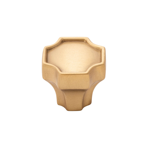 Monarch Knob 1-1/4 Inch x 1-1/4 Inch Brushed Golden Brass