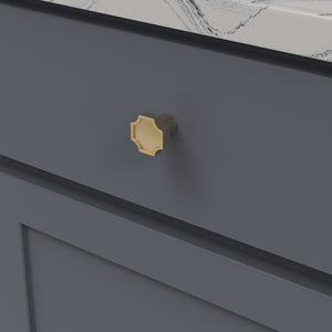 Monarch Knob 1-1/4 Inch x 1-1/4 Inch Brushed Golden Brass