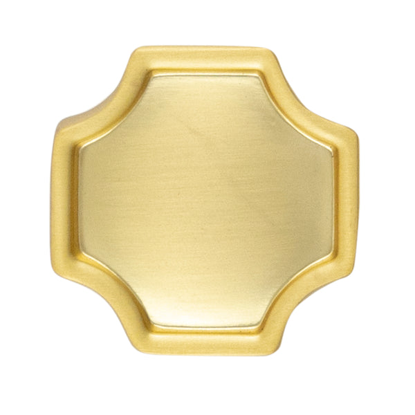 Monarch Knob 1-1/4 Inch x 1-1/4 Inch Brushed Golden Brass