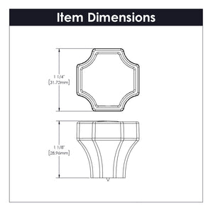Monarch Knob 1-1/4 Inch x 1-1/4 Inch Brushed Golden Brass