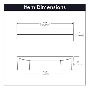 Avenue Pull 3-3/4 Inch (96mm) Center to Center Polished Nickel
