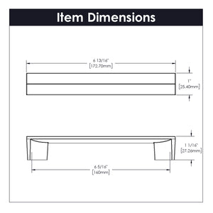 Avenue Pull 6-5/16 Inch (160mm) Center to Center Polished Nickel