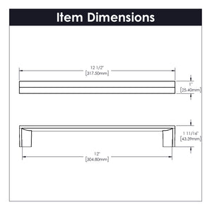 Avenue Appliance Pull 12 Inch Center to Center Satin Nickel