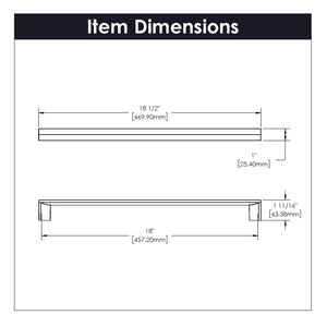 Avenue Appliance Pull 18 Inch Center to Center Satin Nickel