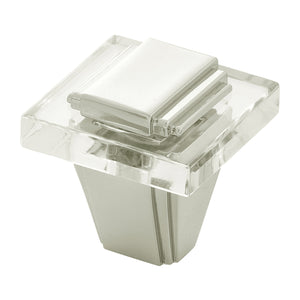 Belleclaire Knob 1-1/4 Inch Square Polished Nickel