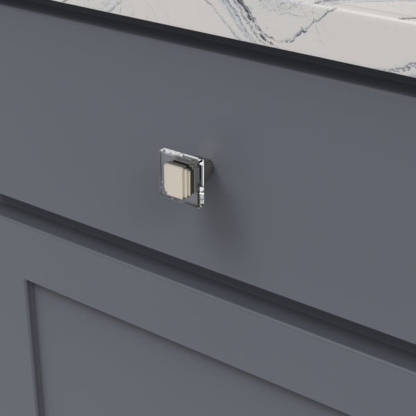 Belleclaire Knob 1-1/4 Inch Square Polished Nickel