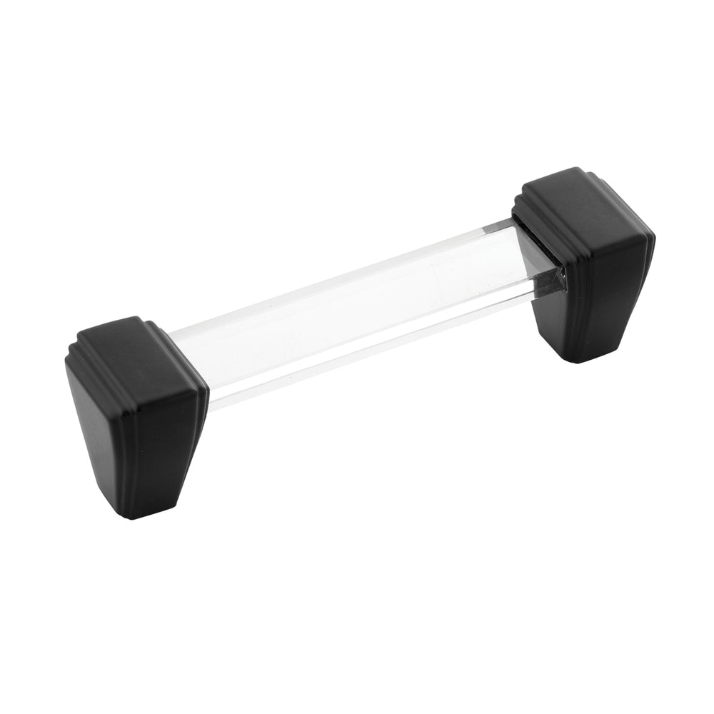 Belleclaire Pull 3-3/4 Inch (96mm) Center to Center Crysacrylic with Matte Black