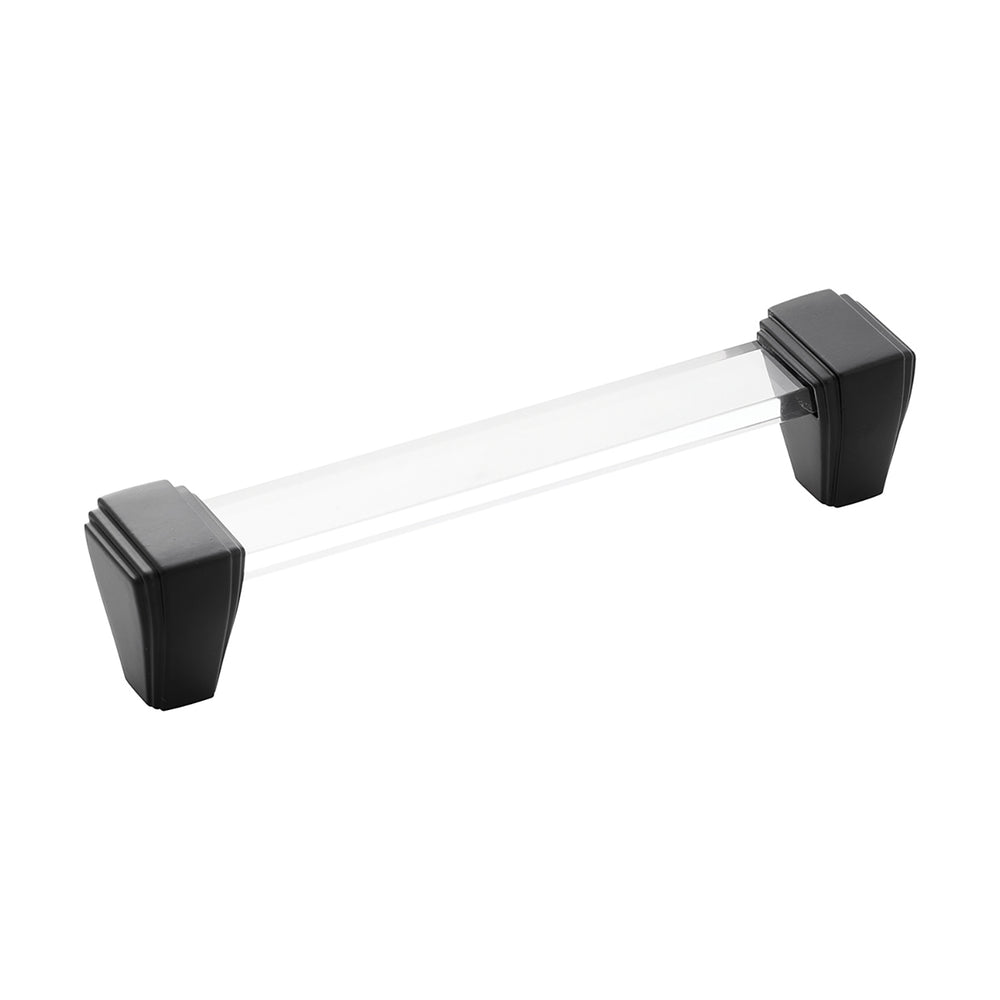 Belleclaire Pull 5-1/16 Inch (128mm) Center to Center Crysacrylic with Matte Black
