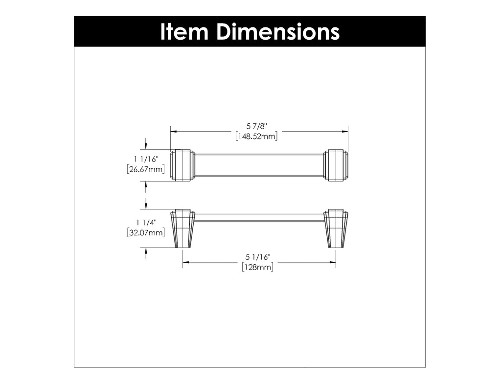 Belleclaire Pull 5-1/16 Inch (128mm) Center to Center Crysacrylic with Satin Nickel Finish