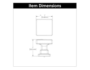 Brighton Knob 1 Inch Square Brushed Golden Brass