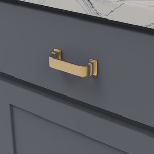 Brighton Pull 3 Inch Center to Center Brushed Golden Brass
