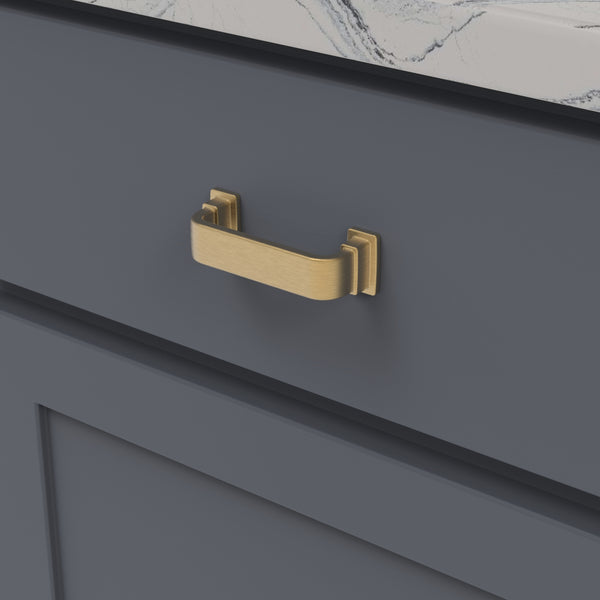 Brighton Pull 3 Inch Center to Center Brushed Golden Brass