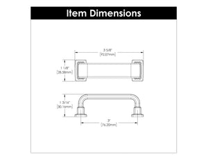 Brighton Pull 3 Inch Center to Center Brushed Golden Brass