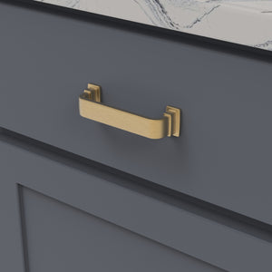 Brighton Pull 3-3/4 Inch (96mm) Center to Center Brushed Golden Brass