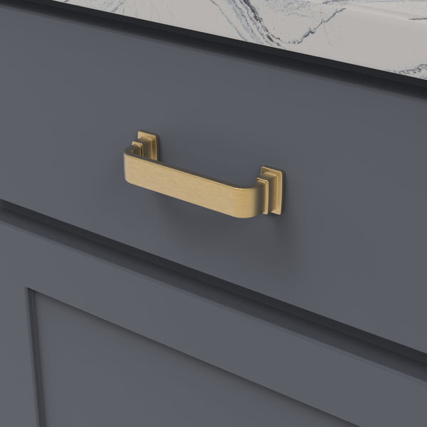 Brighton Pull 3-3/4 Inch (96mm) Center to Center Brushed Golden Brass